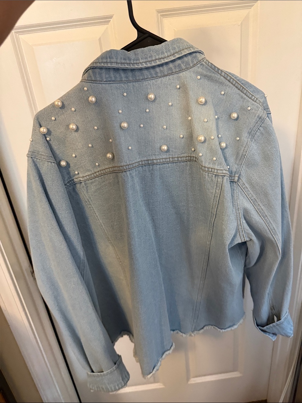 Eighty Eight Light Blue Pearl-Studded Denim Jacket - Picture 2 of 2